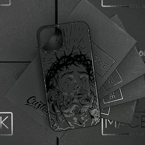 Jesus God iPhone 17 Case Christian Personalized Black Silicone iPhone Case Custom Religious iPhone 16 Pro Max Case Christian phone cases image 1