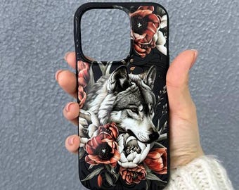 Funda Wild Wolf para iPhone 17 Pro Max, funda con diseño floral para iPhone 16 con MagSafe, funda personalizada Nature para Samsung S24 FE S25 Pixel