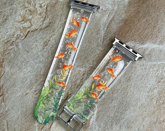 Goldfish Apple Watch Series 11 Band 40 41 42mm, Aquarium Fish iWatch Strap 44 45 46 49mm, Cute Koi Watch Band