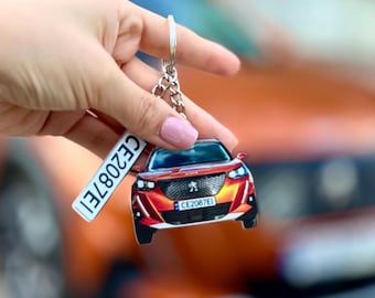 Portachiavi auto personalizzato da foto, portachiavi targa personalizzato, portachiavi auto in acrilico personalizzato, regalo per amanti delle auto, regalo auto personalizzato