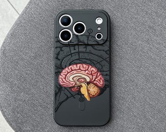 Human Brain iPhone 17 Pro Max Case, Anatomy Study Phone Cover for iPhone 16 with MagSafe, Medical Student Gift