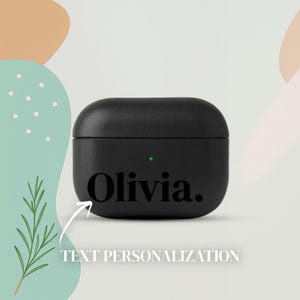 Custom Name AirPods Pro 3 Eco Leather Case, Personalized Minimal AirPods Cover, Elegant Monogram AirPods Case