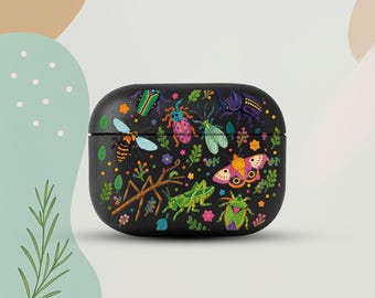 Insect AirPods 4 Eco Leather Case, Colorful Bug AirPods Cover, Nature AirPods Case