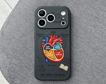 Anatomy Heart iPhone 17 Pro Max Case, Medical Student Phone Cover for iPhone 16 with MagSafe, Doctor Nurse Gift Case