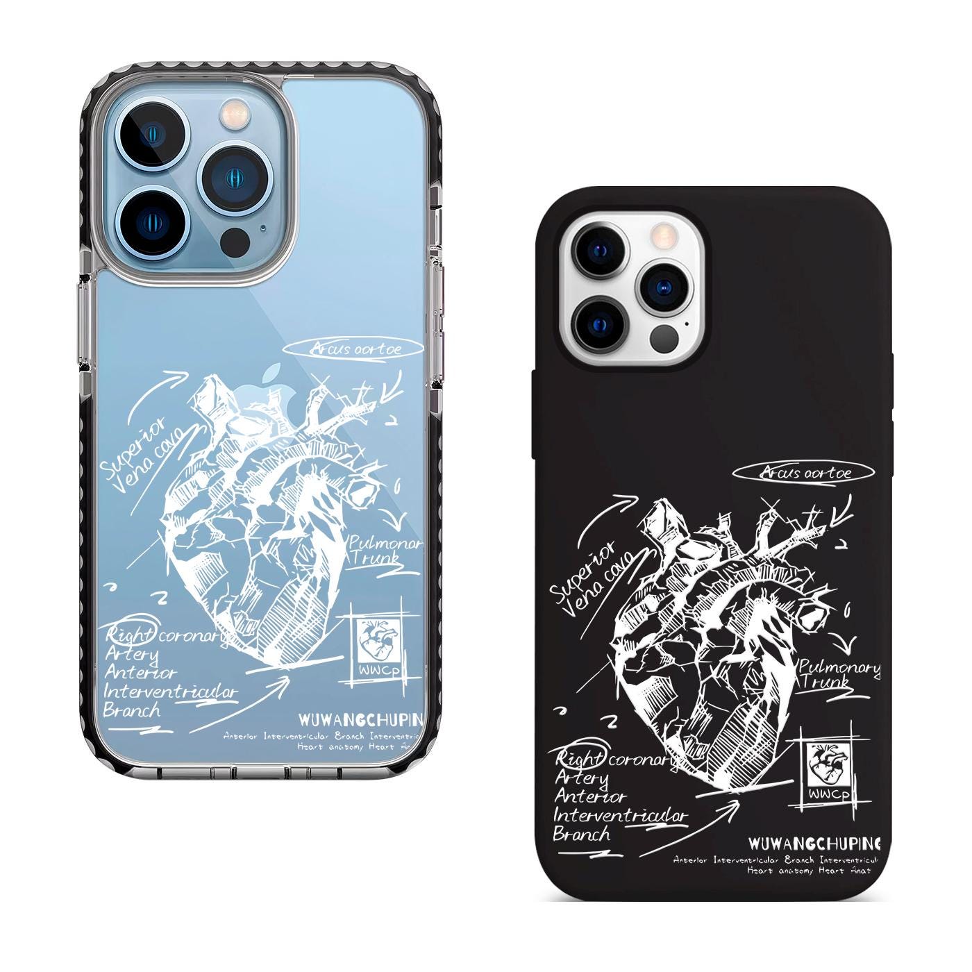 Anatomy Heart iPhone 16 Pro Max Case, Sketch Art Phone Cover