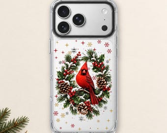 Red Cardinal iPhone 18 Pro Max Case, Winter Bird Cover for iPhone 17 Pro Max 16 15 MagSafe, Samsung S26 S25 Ultra Pixel 10 Pro