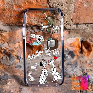 Cute Dalmatians iPhone 16 Case Inspired by Disney Puppies Personalized Clear TPU iPhone 12 mini Case Custom Dogs iPhone Xr Case Clear