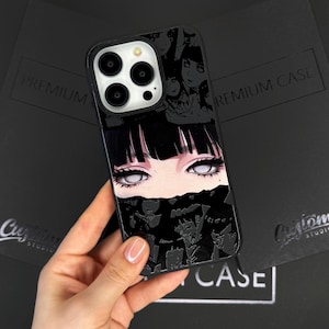 Mysterious Eyes iPhone 16 pro max Case, Dark Aesthetic Phone Cover for iPhone 15 with MagSafe, Anime Horror Custom Case