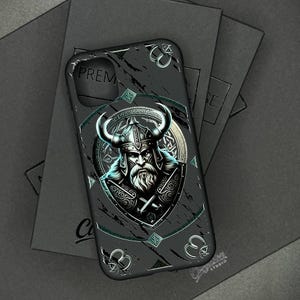 Nordic Viking Warrior iPhone 17 Pro Max Case, Norse Shield Phone Cover for iPhone 16 with MagSafe Samsung S24 FE S25 Ultra Pixel