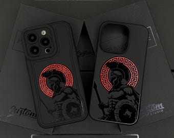 Spartan Warrior iPhone 17 Pro Max Case, Greek Helmet Phone Cover for iPhone 16 with MagSafe, Ancient Gladiator Custom Case