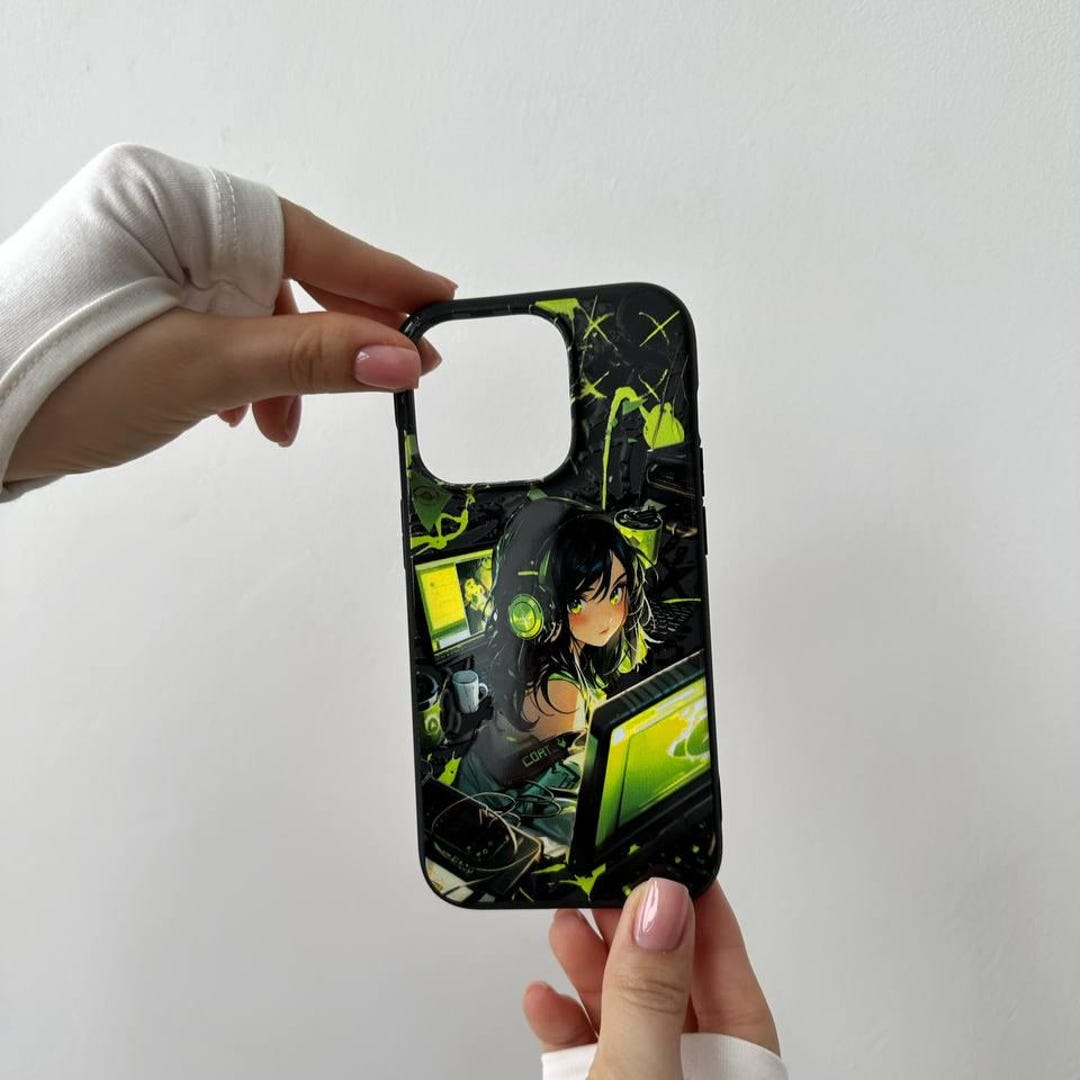 Gamer Girl iPhone 17 Pro Max Case, Cyber Art Phone Cover for iPhone 16 ...