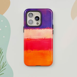 Abstracte kleurblokken iPhone-hoes, heldere moderne telefoonhoes voor iPhone 18 17 Pro Max, kleurrijk kunstontwerp voor Samsung S25 S26 Ultra