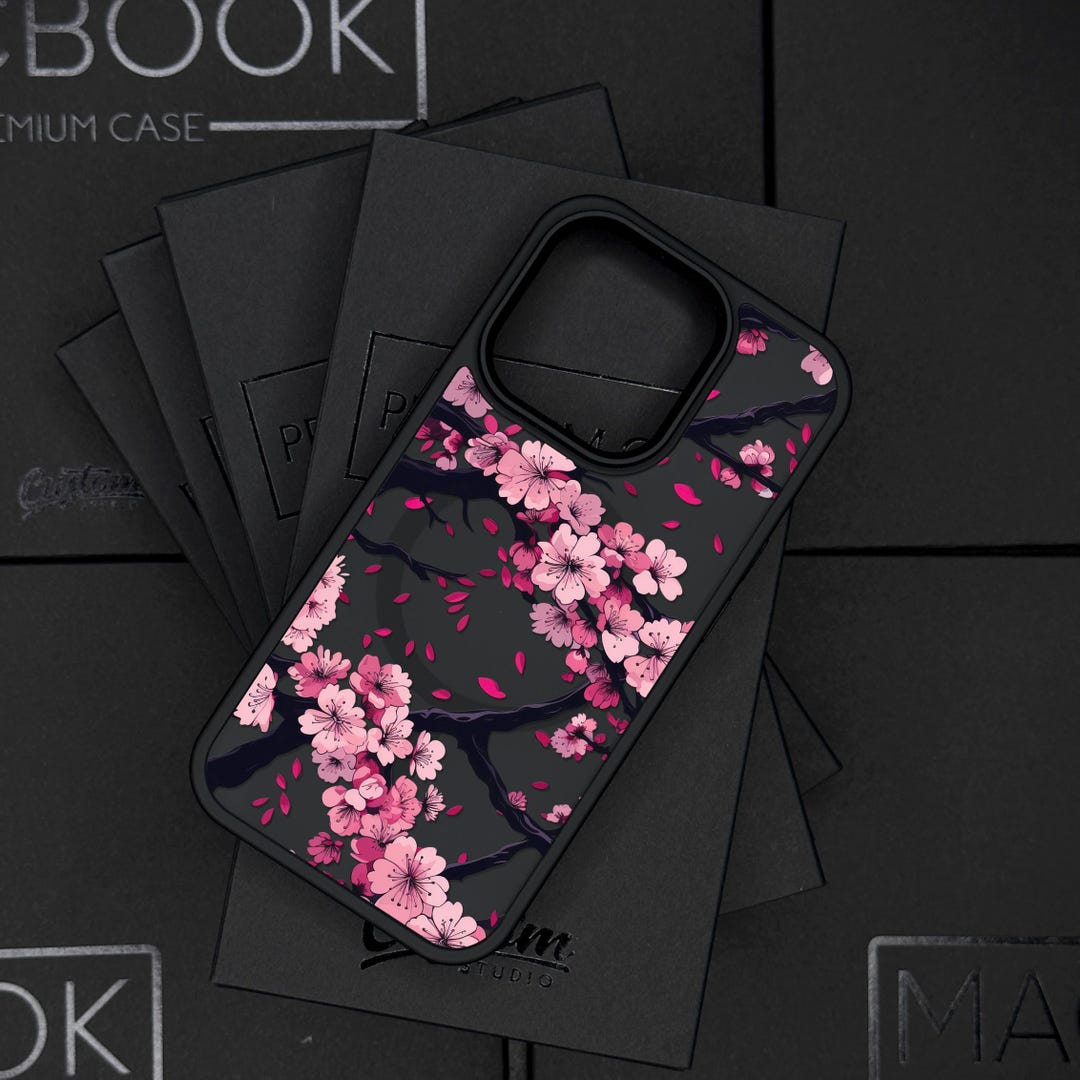Cherry Blossom iPhone 17 Pro Max Case, Floral Sakura Phone Cover