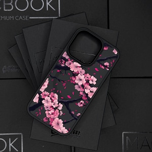 Coque pour iPhone 17 Pro Max avec fleurs de cerisier, coque de téléphone floral Sakura pour iPhone 16 avec MagSafe, coque élégante au design naturel