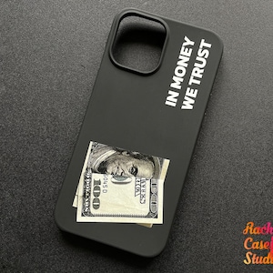 In Money We Trust iPhone 16 Case Dollar Bill Personalized Black iPhone Case Custom Money iPhone 16 Pro Max Case