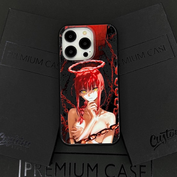 Fiery Anime Girl iPhone 17 Pro Max Case, Artistic Demon Halo Phone Cover for iPhone 16 with MagSafe, Manga Design Samsung S24 FE S25 Pixel