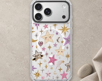 Star Collage iPhone 18 Pro Max Case, Grunge Y2K Stars Cover for iPhone 17 Pro Max 16 15 MagSafe, Samsung S26 S25 Ultra Pixel 10 Pro