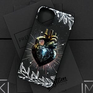 Cyber Heart iPhone 16 Pro Max Case, Anatomical Energy Heart Cover for iPhone 15 with MagSafe Samsung S24 FE S25 Ultra