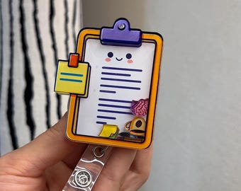 Psychology Badge Reel, Therapist Badge Holder, School Counselor ID Badge Reel, Mental Health Retractable Badge Clip