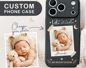 Custom Baby Photo iPhone 17 Pro Max Case, Personalized Newborn Picture Cover for iPhone 16 MagSafe, Baby Gift Samsung Pixel