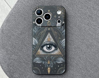 All Seeing Eye iPhone 17 Pro Max Case, Illuminati Symbol Phone Cover for iPhone 16 with MagSafe, Mystic Occult Design