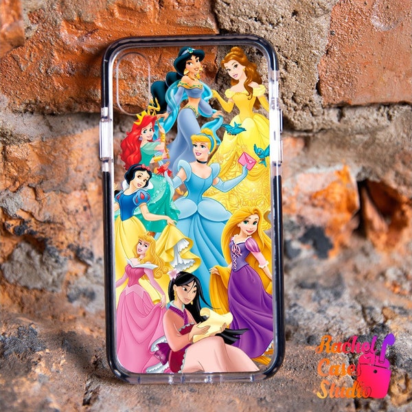 Coque en TPU transparente pour iPhone 14 Princesses Disney