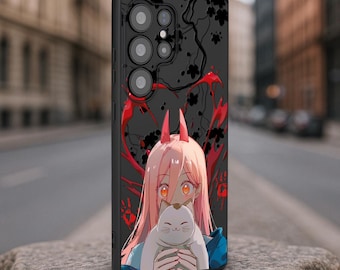 Anime Demon Girl Galaxy S25 S24 Case, Cute Anime Demon Phone Cover for Samsung Galaxy S25 S24 S23 S22 Ultra Plus, Devil Girl Galaxy FE Case