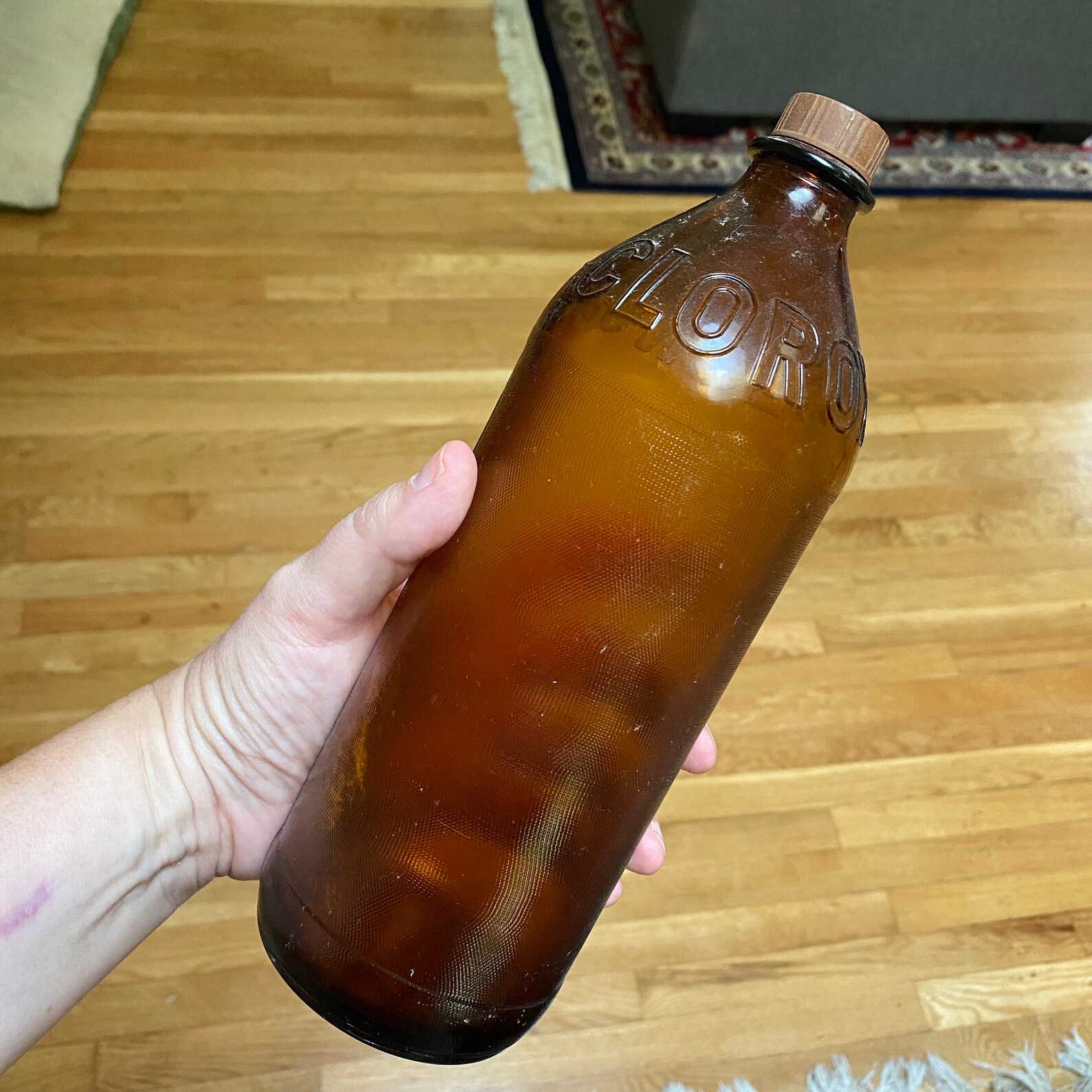 Vintage brown glass Clorox bottle Etsy