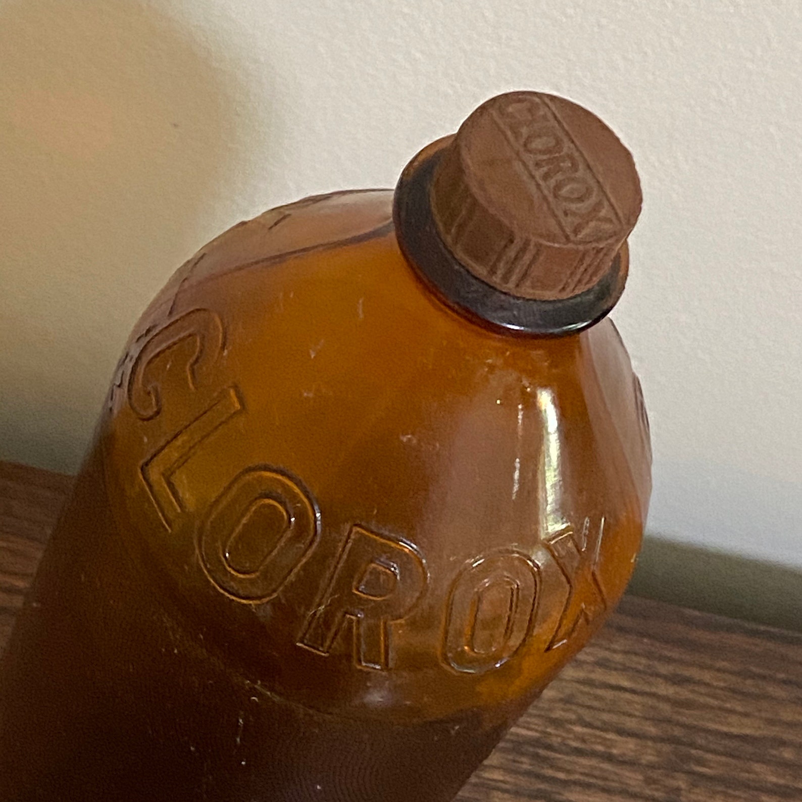Vintage brown glass Clorox bottle Etsy