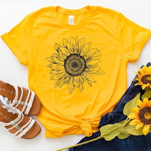 Sunflower Shirt ∙ Sunflower Wedding Party Shirt ∙ Vintage Sunflower Shirt ∙ Botanical Shirt