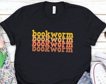 Bookworm Retro Style Graphic Tee • Vintage Reading Shirt • Librarian gifts