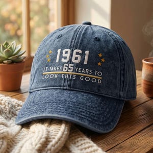 65th Birthday Gift Custom Embroidered Hat • Aged to Perfection 1961 • Personalized Vintage Dad Hat