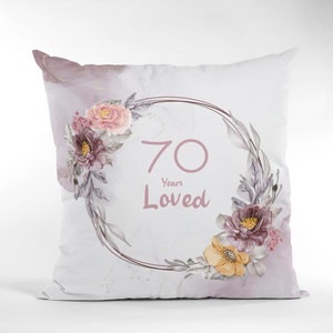 70th Birthday Gifts for Women • 70 Year Old Female • 70 Years Loved Since 1952 • Decorative Throw Pillows for Grandma • Great Grandma Gift