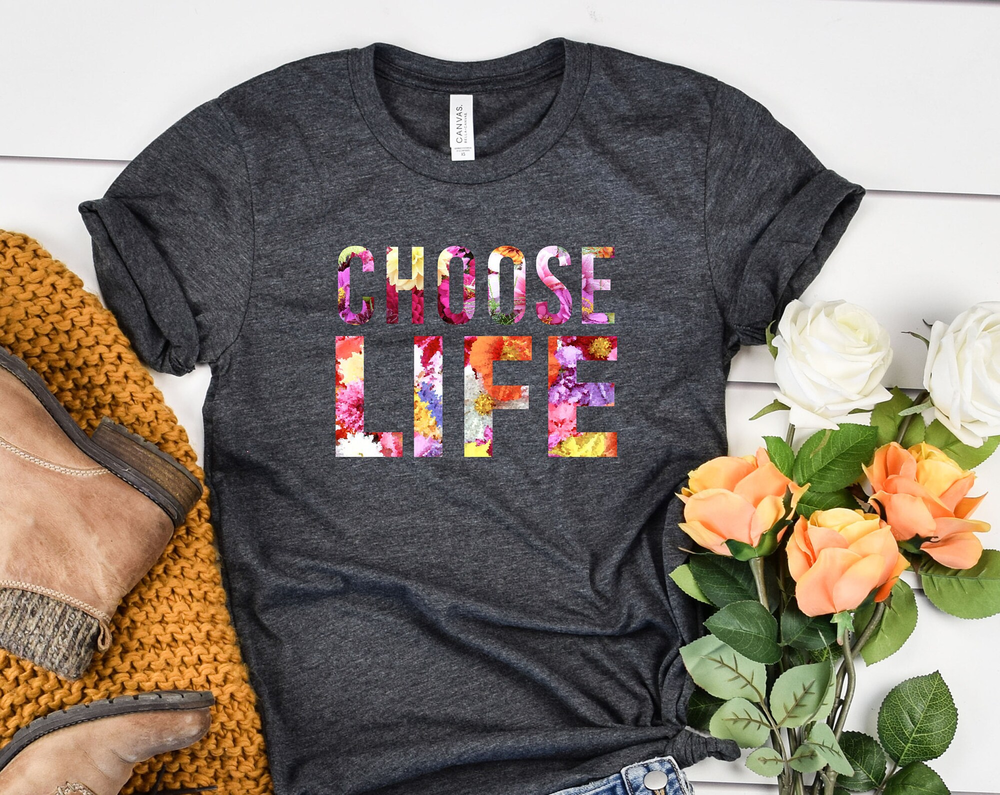 Discover Cute Floral Choose Life Shirt  Wham Choose Life  March for life  Pro Life Shirt