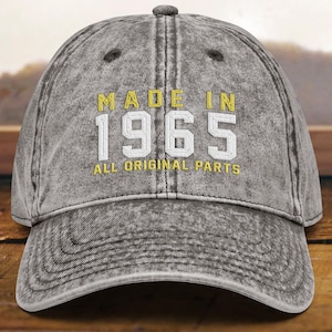 60th Birthday gift • Vintage Embroidered Hat for 60th Birthday • Born In 1965 Cotton Twill Cap