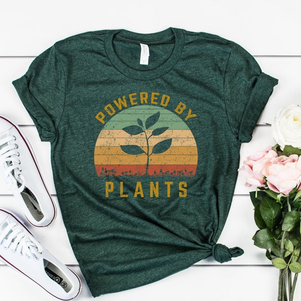 Vegan Powered By Plants Shirt • Vegetarian Shirt • Herbivore Shirt