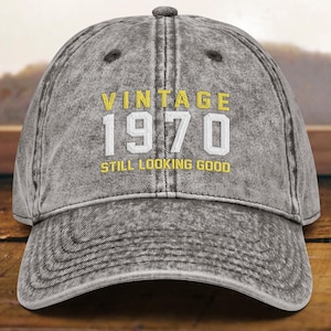 55th birthday gift for men And women • 55th Birthday Vintage Embroidered Dad Hat • Born In 1970 Cotton Twill Cap