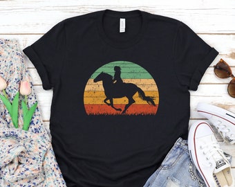 Equestrian Shirt ∙ Girl Horse Riding Shirt ∙ Vintage Retro Cowgirl ∙ gift for horse lover ∙ Horse Shirt for Girls