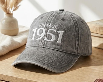 75th Birthday Vintage Embroidered Dad Hat Gift • Gift For Born in 1951 Hats