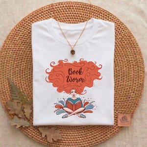 Bookworm Redhead T-Shirt • Bookish Graphic Tee • Gift For Librarian