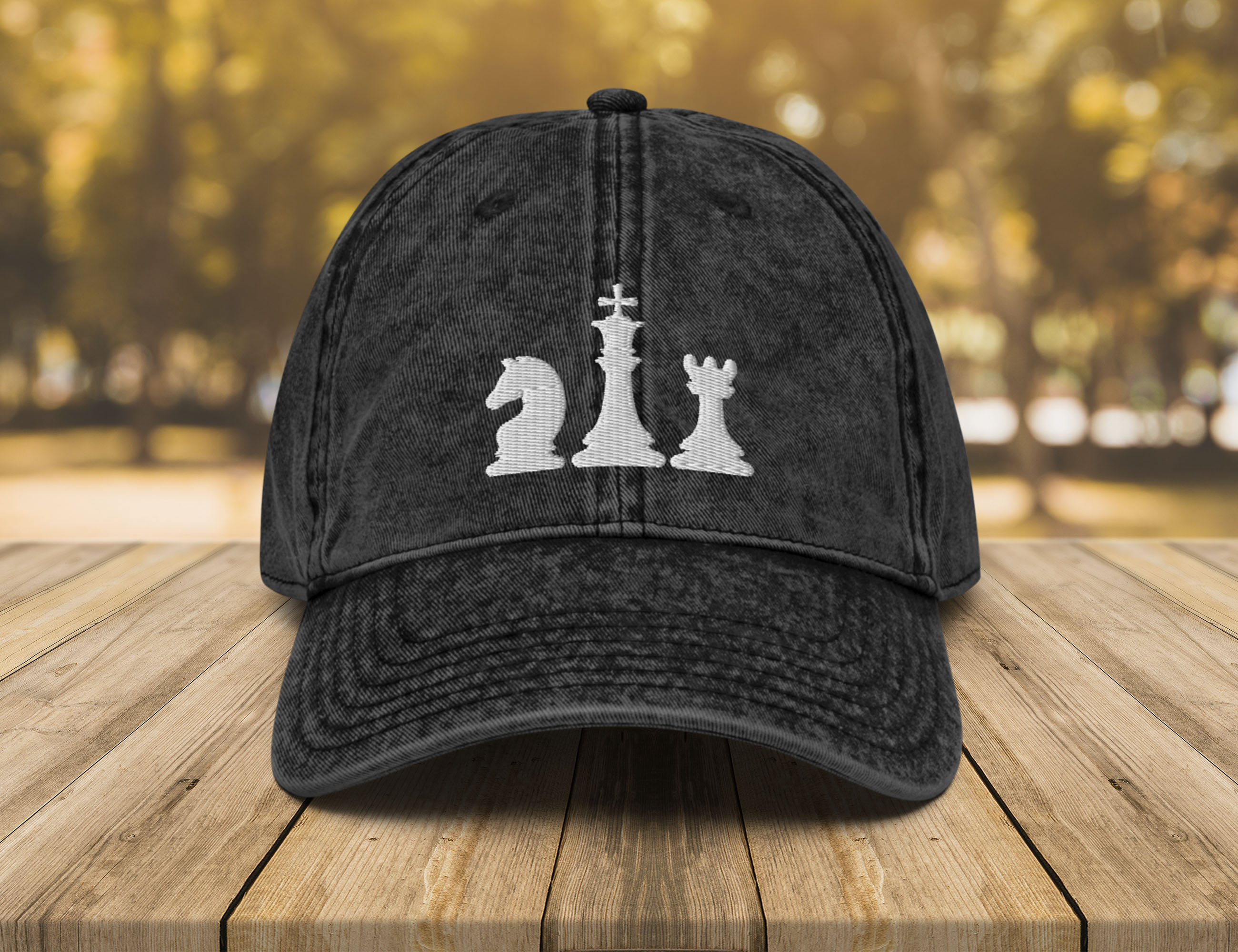 Chess Vintage Cotton Twill Cap • Chess Player Dad Hat • Ches Pieces Embroidered Hat • Gift For Chess Player