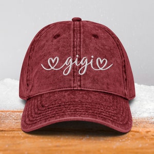 Gigi Vintage Embroidered Hat • Grandma Cotton Twill Cap • Gifts for Grandma