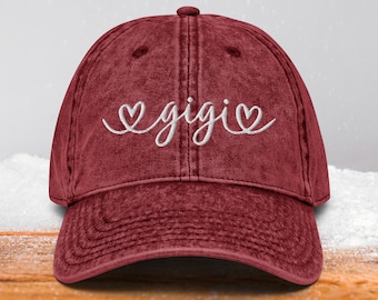 Gigi Vintage Embroidered Hat • Grandma Cotton Twill Cap • Gifts for Grandma