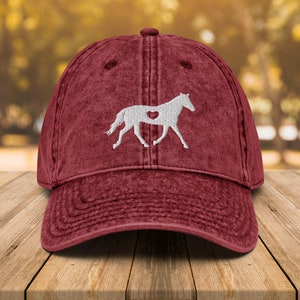 Horse Vintage Cotton Twill Cap • Horse Lover Dad Hat • Horse Embroidered Hat • Gift For Horse Lover