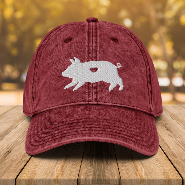 Fam Pig Baseball Cap Emboideed Cotton Adjustable Dad Hat