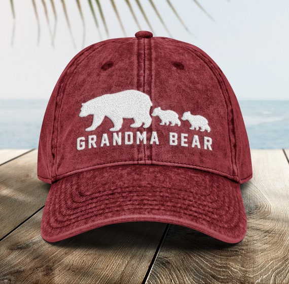 Grandma Bear Embroidered Vintage Style Hat Grandma Cotton Twill Cap Gift  for Grandma New Grandma Gift 