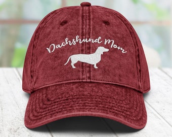 Dachshund Embroidered Hat: Vintage Cotton Twill Cap