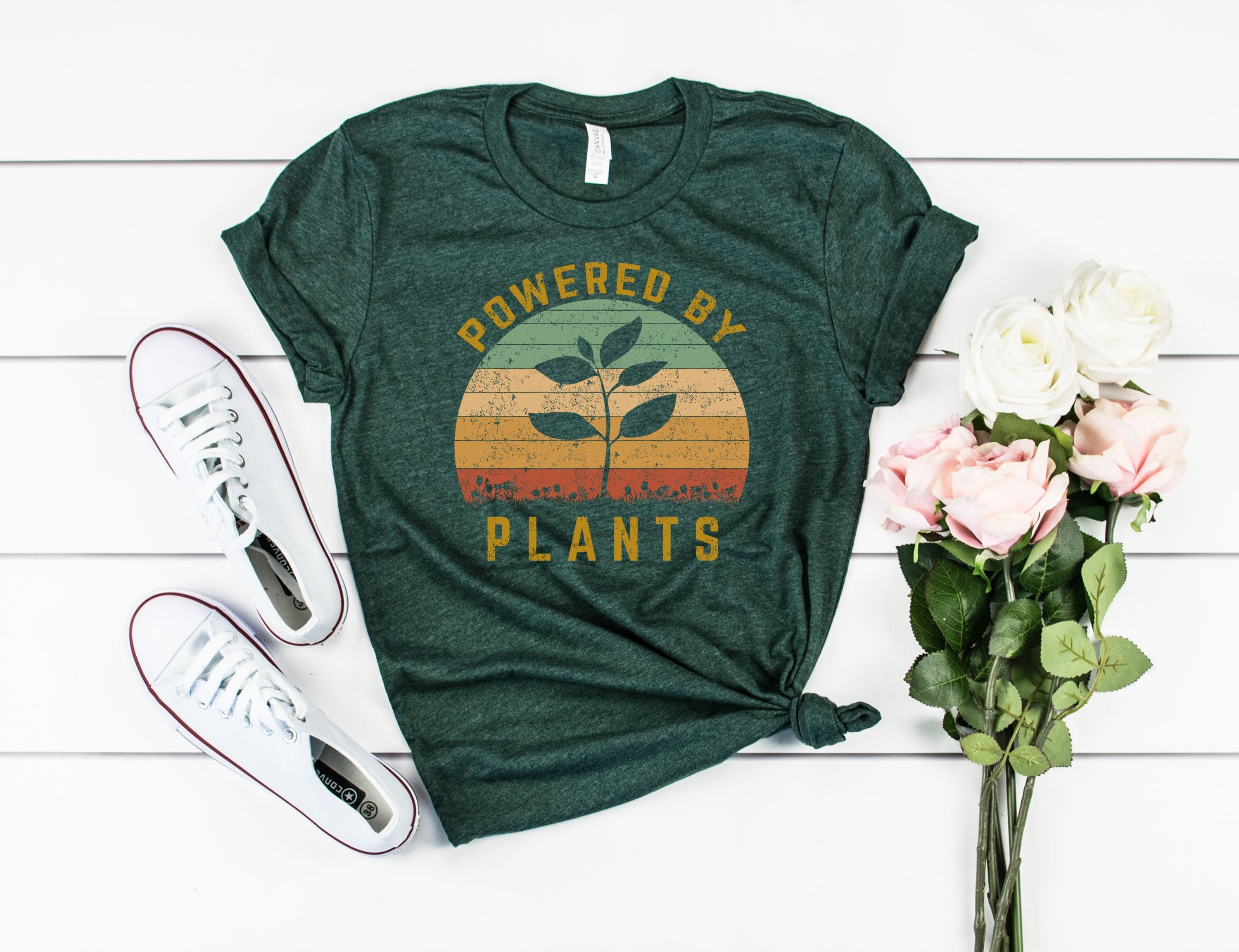 Vegan Powered By Plants Shirt • Vegetarian Shirt • Herbivore Shirt