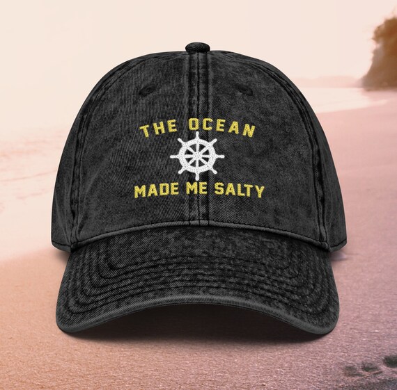 Nautical Style Embroiderded Dad Hat Gift for Retired Captain the Ocean Made  Me Salty Twill Cap Boating Hat Gift for Sailor 