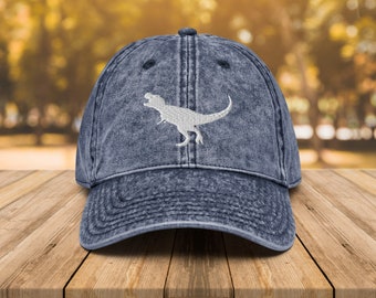 Vintage Dinosaur Embroidered Cotton Twill Cap - T-Rex Dad Hat